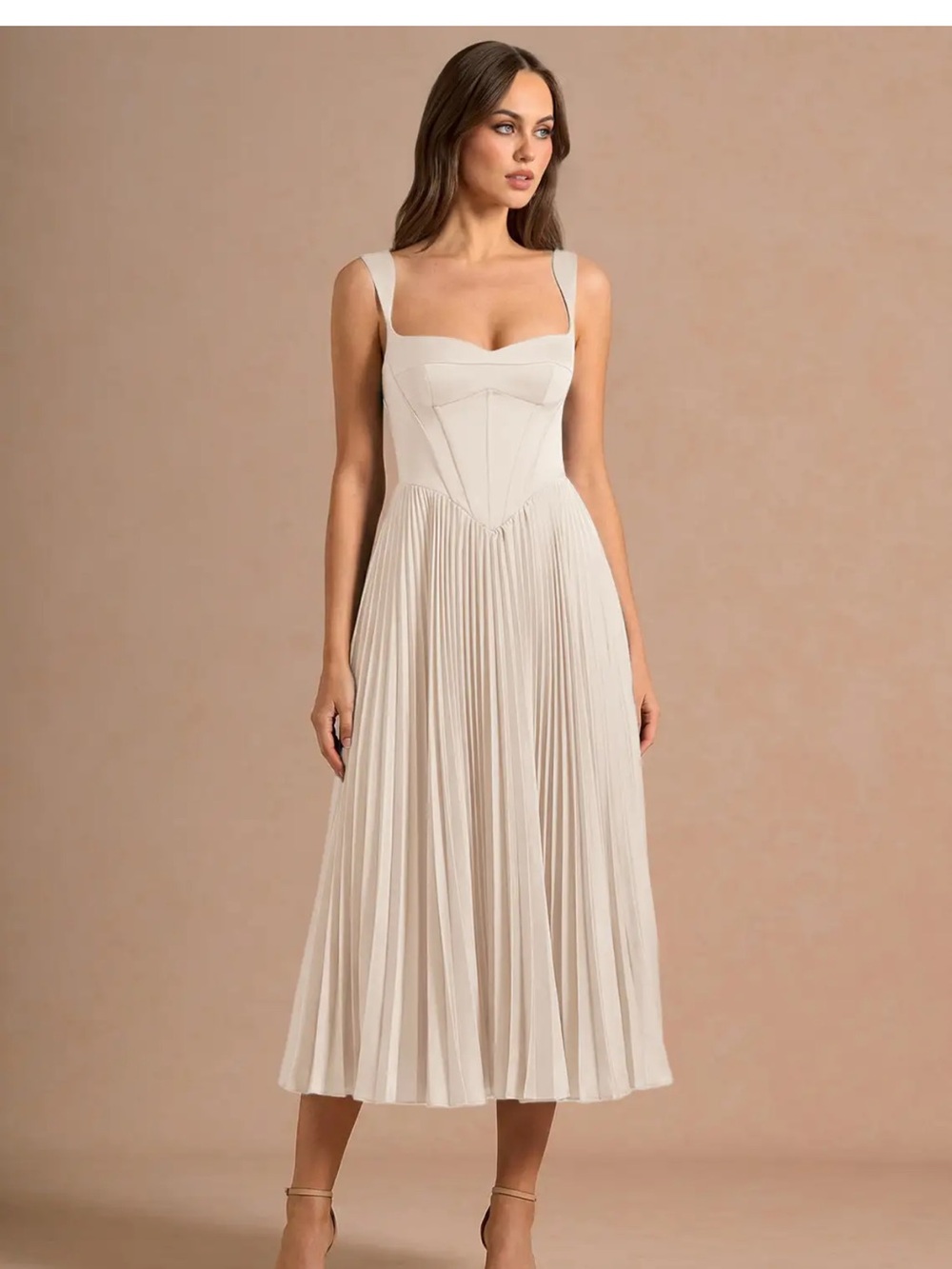 NWT Azazie Atelier Avanelle Cream Dress US12